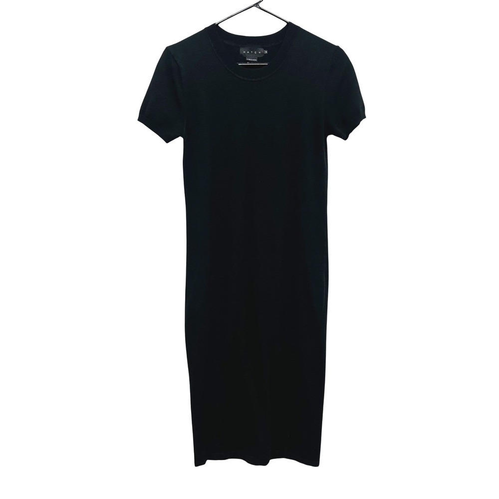 HATCH Knit Midi Sweater Dress Small Black Minimalist Quiet Luxury Capsule